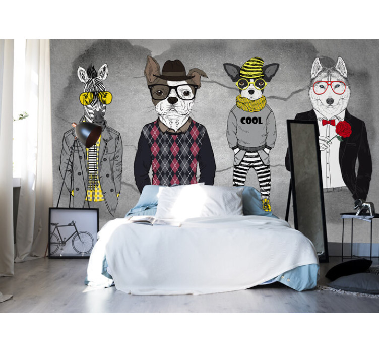 Безшовні дитячі фотошпалери Stylish animals2